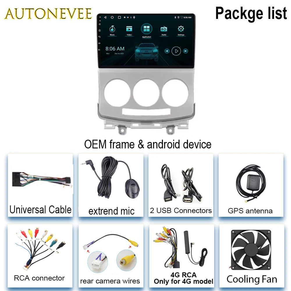 Video Player Android Auto Car Radio For Mazda 5 2005-2010 Head unit GPS 5G WIFI Navigation Multimedia Stereo Carplay No 2din DVD image 6