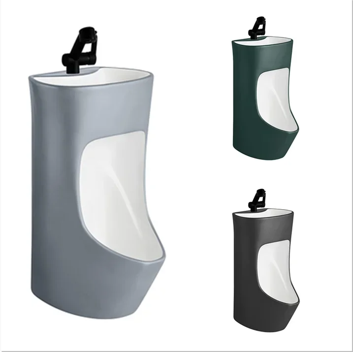 Gold floor standing ceramic wall mounted household male urinal with washbasin