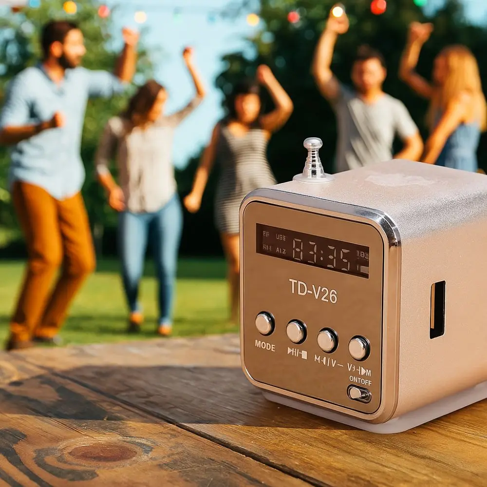 

Walkman LED Portable Mini FM Radio Stereo Speaker Mini Digital Radio Clear Sound Rechargeable Radio Gathering