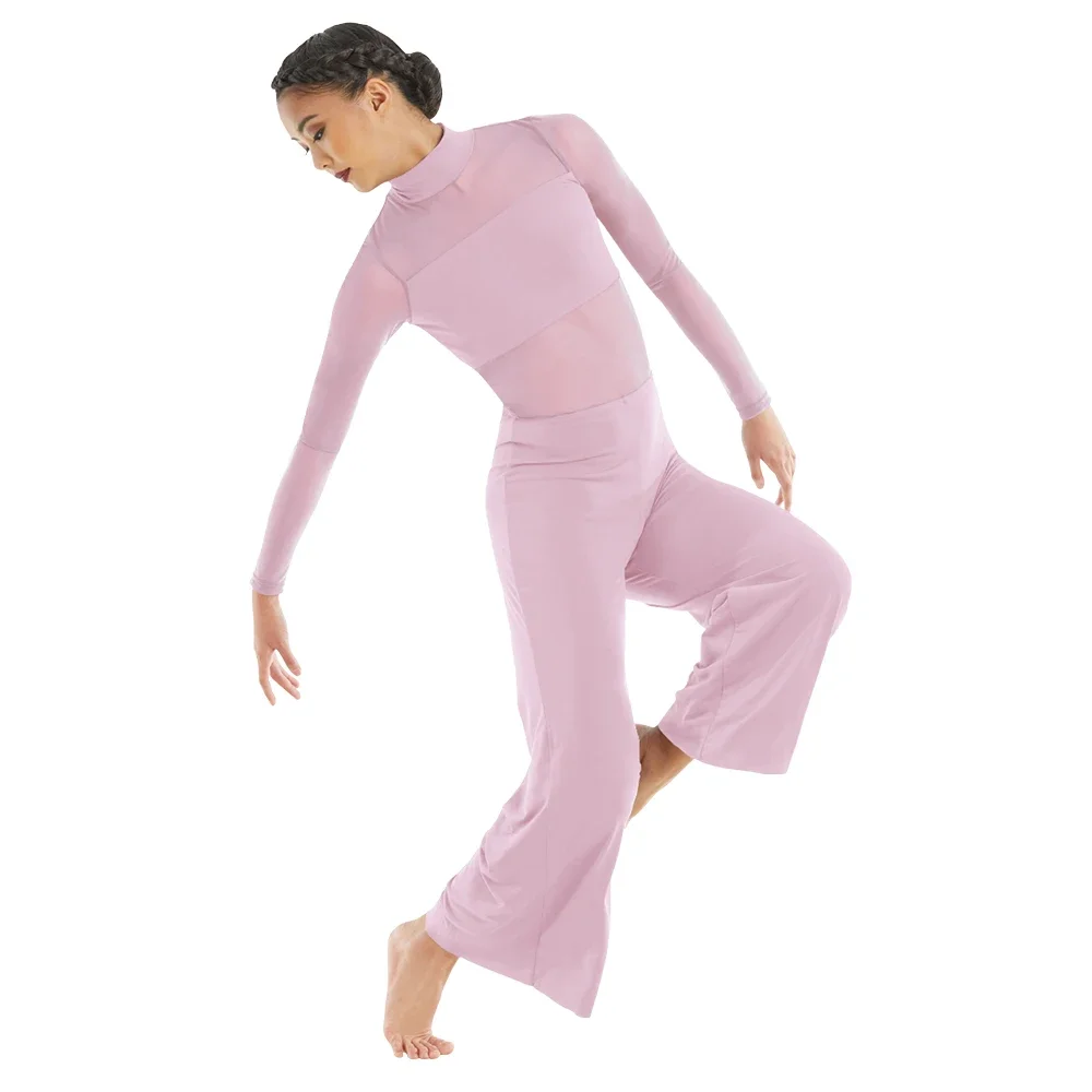 

MiDee Lyrical Dance Jumpsuit for Girl Women Capri Pant Contemporary Dance Costumes Stage Performance Outfit for Adlut Plus Size