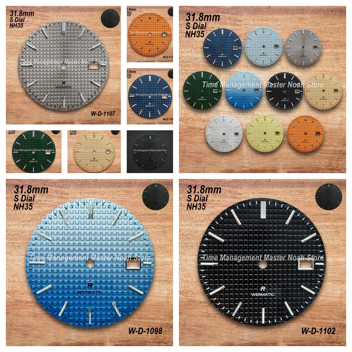 

31.8mm High Quality S Logo Dial For NH35/NH36 Japanese Movement Green Luminous New Style Oak Watch Modification Accessories