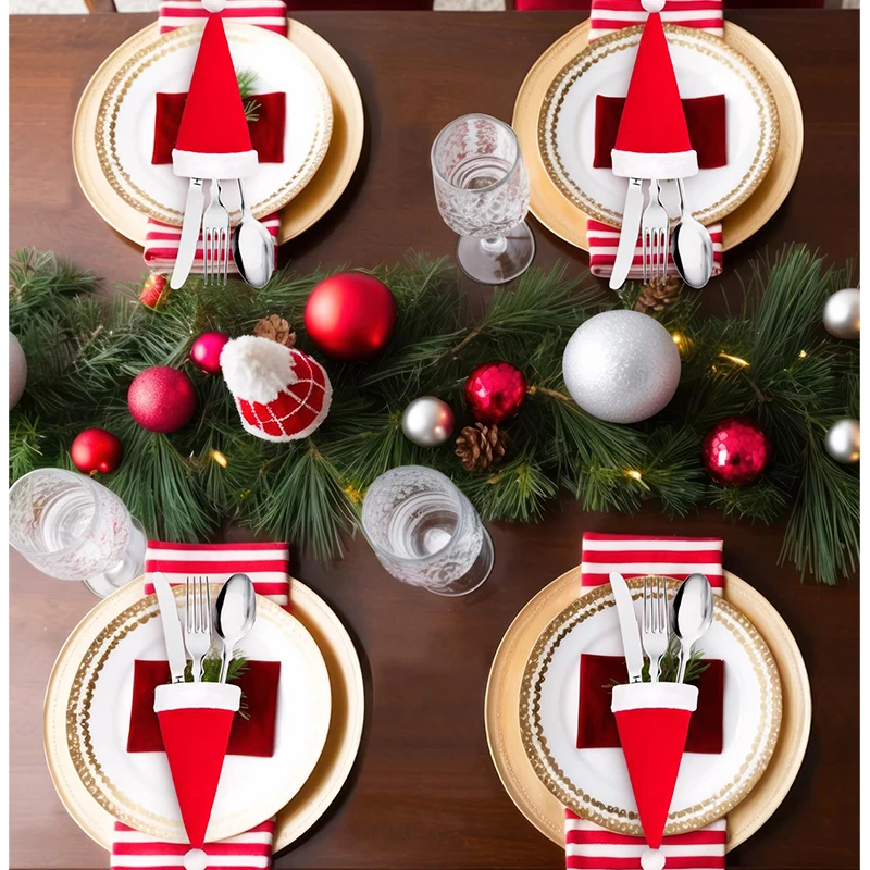 10/20/50個入り クリスマスハット フォークナイフ用テ - Santa Hat Plush のレビューと価格