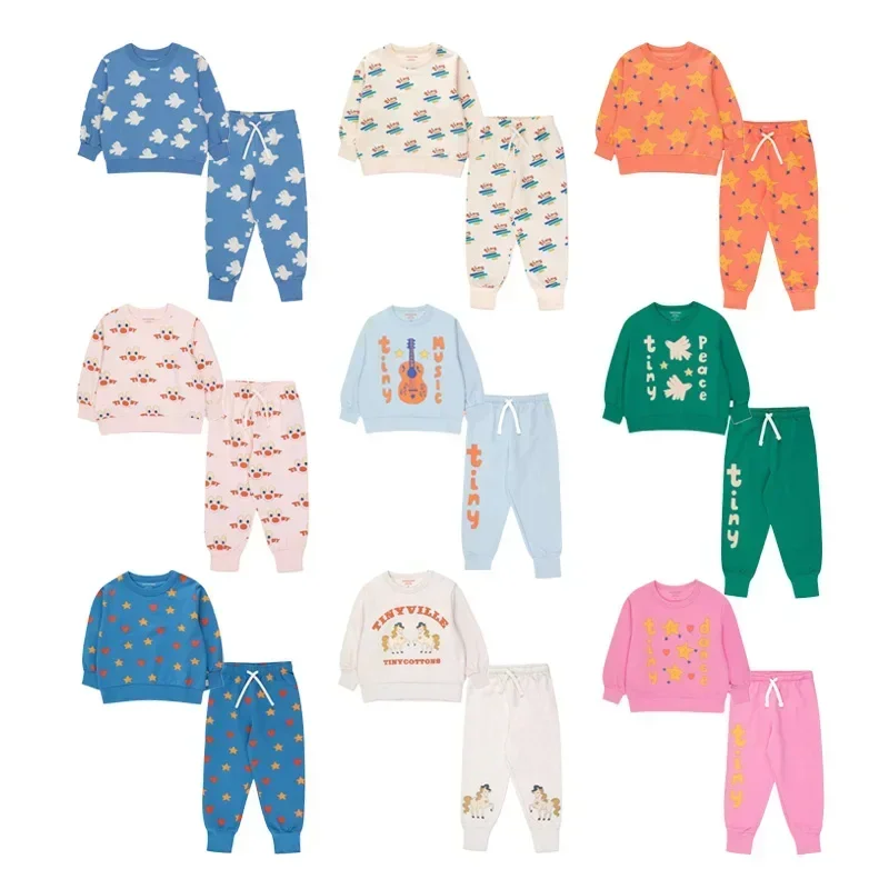 24 New Autumn Kids Clothes Set Fashion Casual Boy Child Sweatshirt Pants Set Cartoon Girl Hoodie Pullover Children's Clothing