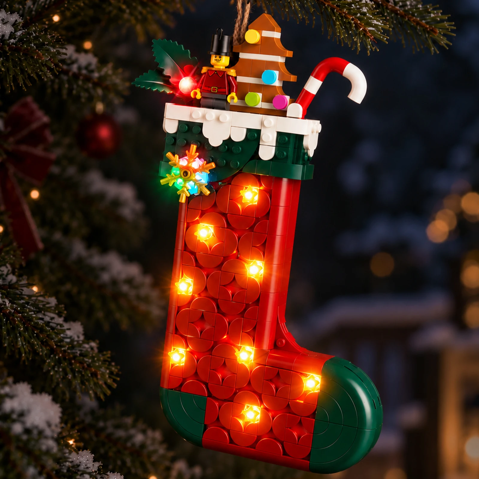 Kyglaring LED Light Kit Suitable for Lego Christmas Stocking 40958 Building Blocks Decorative Lamp Not Include Lego Building