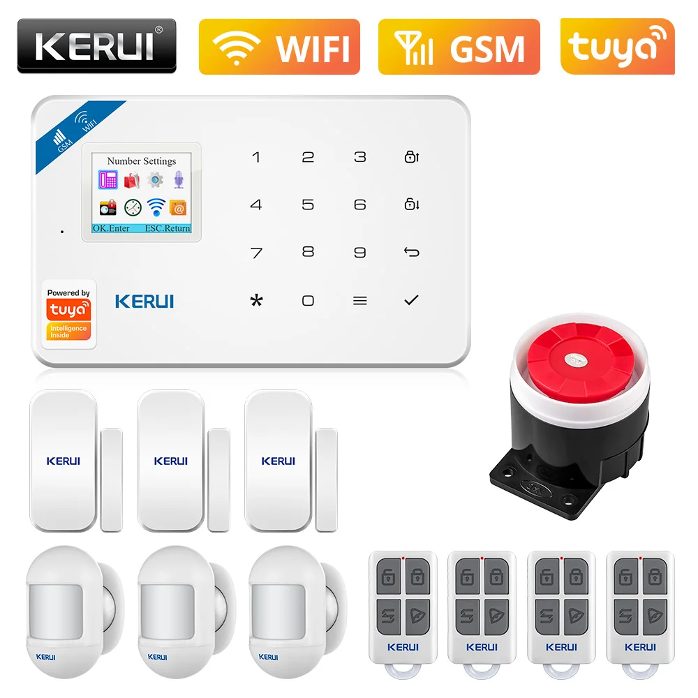 

KERUI W181 система охранной сигнализации Беспроводной Wi-Fi GSM для дома Комплект охранной сигнализации Android ios приложение управление с дистанционным управлением ler