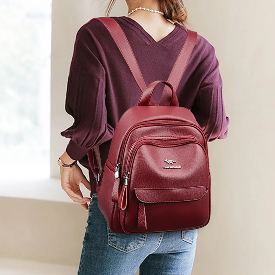 Designer New Fashion Women zaino in pelle 2023 borse da scuola per ragazze adolescenti borsa da viaggio in pelle di alta qualità Mochila Feminina