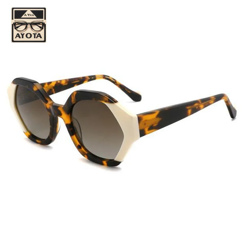 

Fashion Large-frame Irregular Sunglasses for Women Personalized Color-blocked Acetate Sunglasses Men's Driving Sunglasses