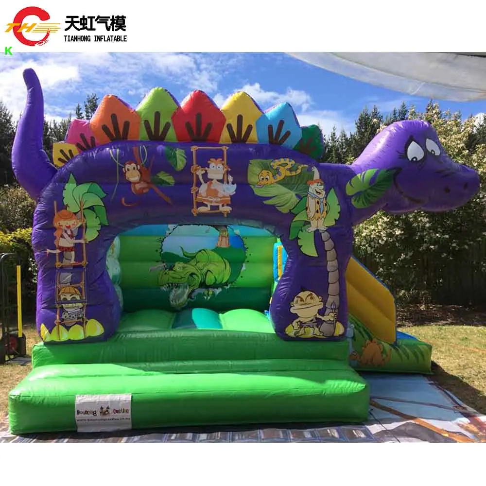 Fast Ship Inflatable Dinosaur Bouncy Castle with Slide Commercial Inflatable Bouncer Combo for Children Carnival