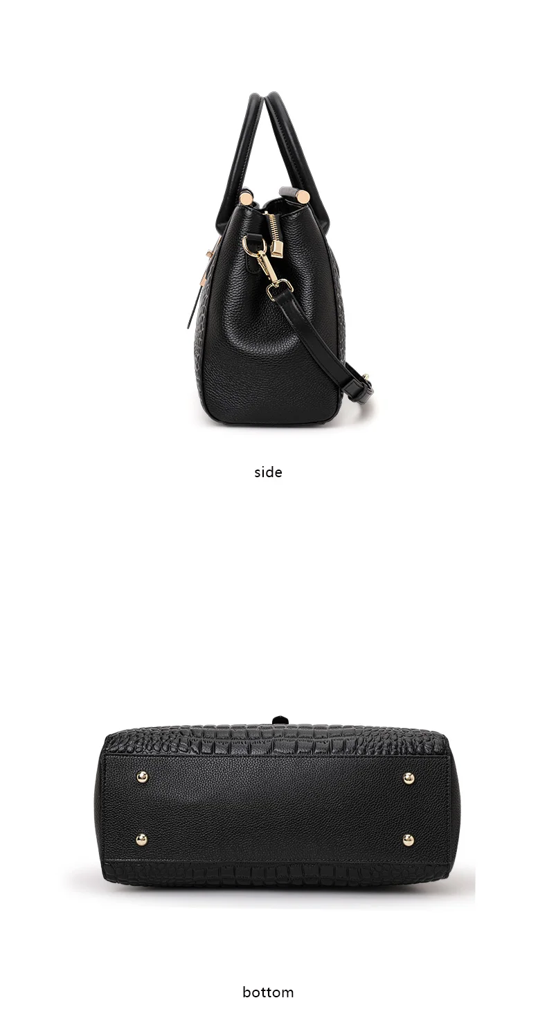 Aidrani Damenhandtasche aus echtem Leder, modisches Krokodilmuster-Design, hochwertige Luxus-Rindsledertasche mit großem Fassungsvermögen – Detail 9