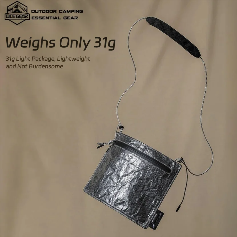 

Ultra Lightweight Dyneema Crossbody Bag Waterproof Shoulder Bag Travel Storage Pouch for Phone Wallet Passport Adjustable Strap