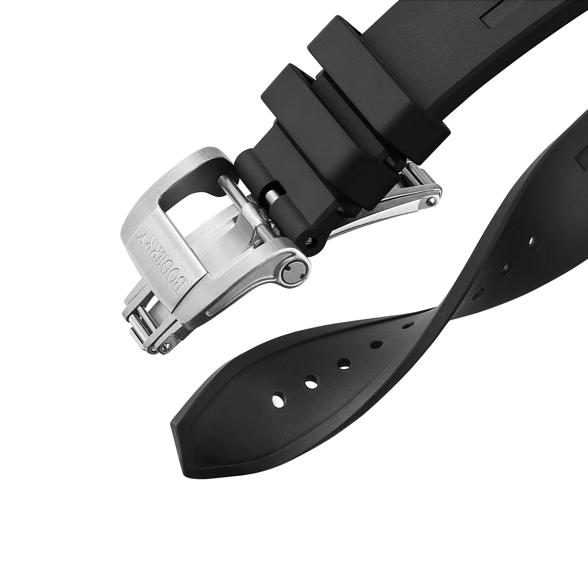 BODERRY Мужские автоматические часы 42 мм Титановые квадратные механические наручные часы Скелет 100 м Водонепроницаемый сапфир BGW9 Светящийся ремешок FKM