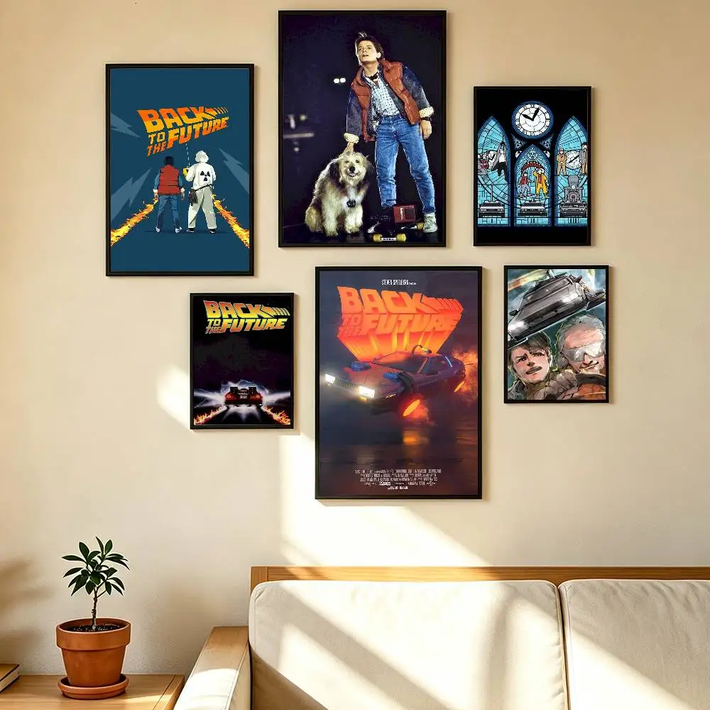 Movie Back to The Future Poster Waterproof Wall Art Sticker For Bar Living Room Vintage Decor High Quality Print Gift