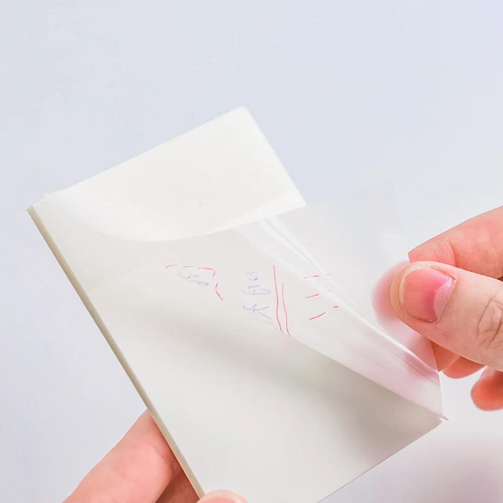 6Pcs Transparent Sticky Memo Pads Clear Note Tabs 50-Sheets Portable School Supplies Repositionable Study Supplies Planner