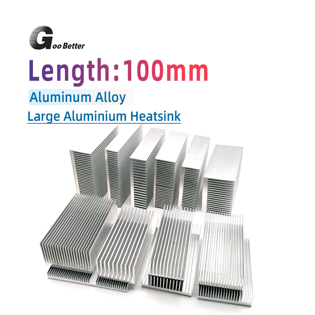 مبادل حراري من الألومنيوم طول 100 مللي متر لمصباح ليد عالي الطاقة Ic رقاقة برودة شبكة المبرد على شكل بالوعة الحرارة #1