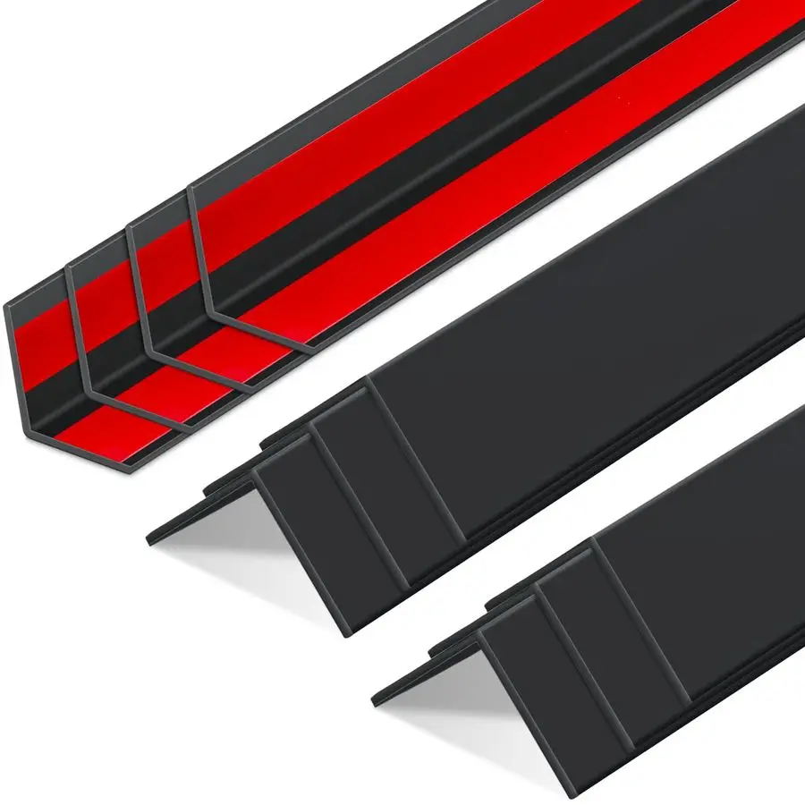 

10 шт. защитных уголков для стен 3/4 x 48 дюймов с самоклеящейся основой, черные виниловые уголки-накладки из пластика для мебели