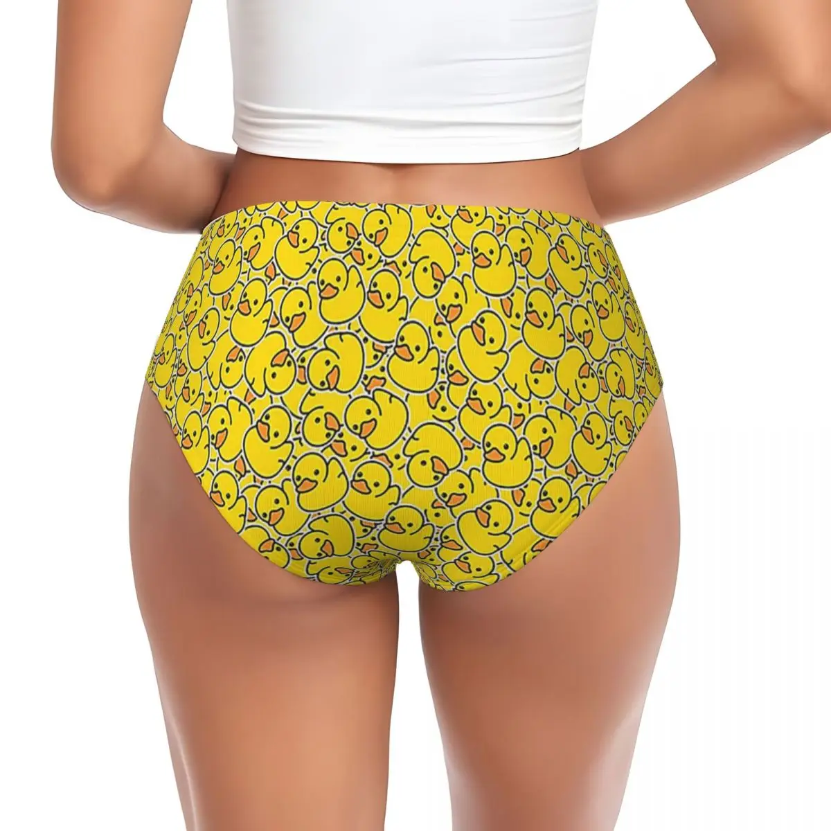 Custom Yellow Classic Rubber Duck Panties Briefs Women's Comfort Briefs Underwear Breathable Female Underpants