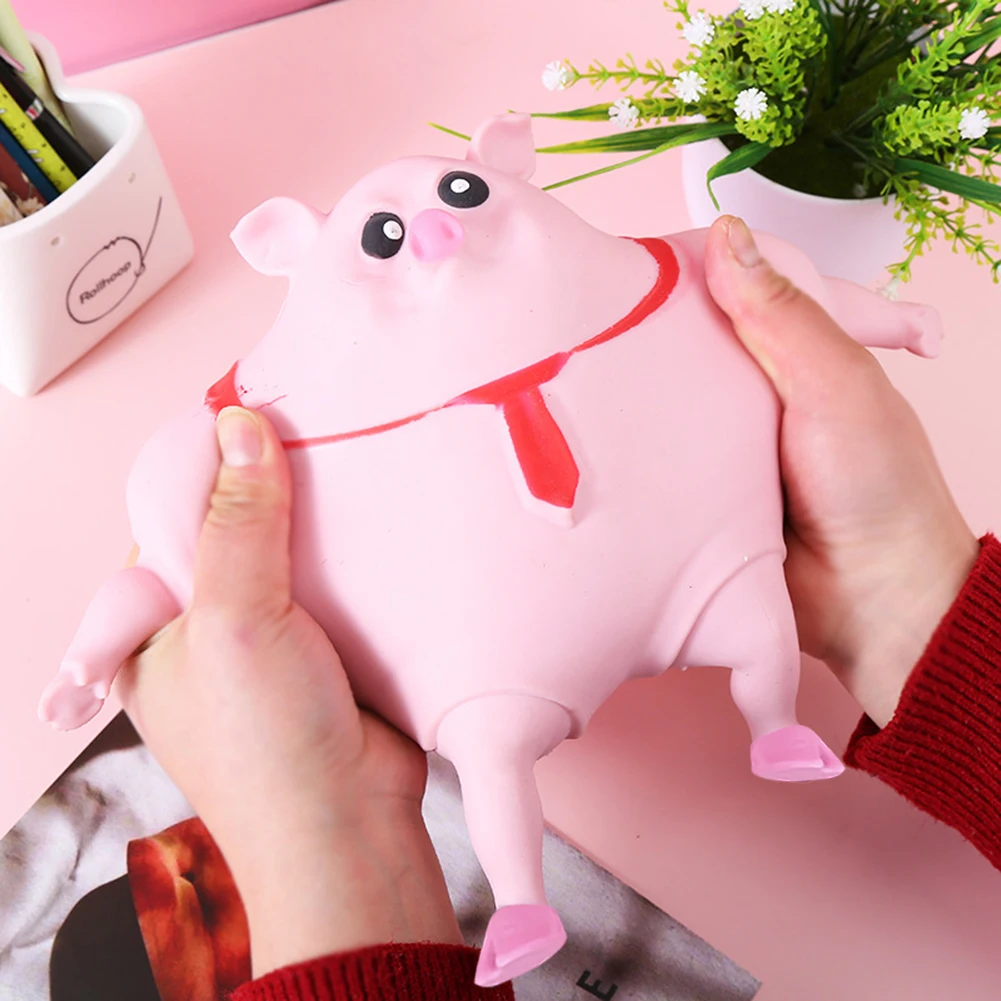 Cute Pink Pig Squeezing Toy Soft Comfortable Cartoon Animal Stress Relief Toys Doll Anti Stress Stretch Rebound Toys Kids Adults