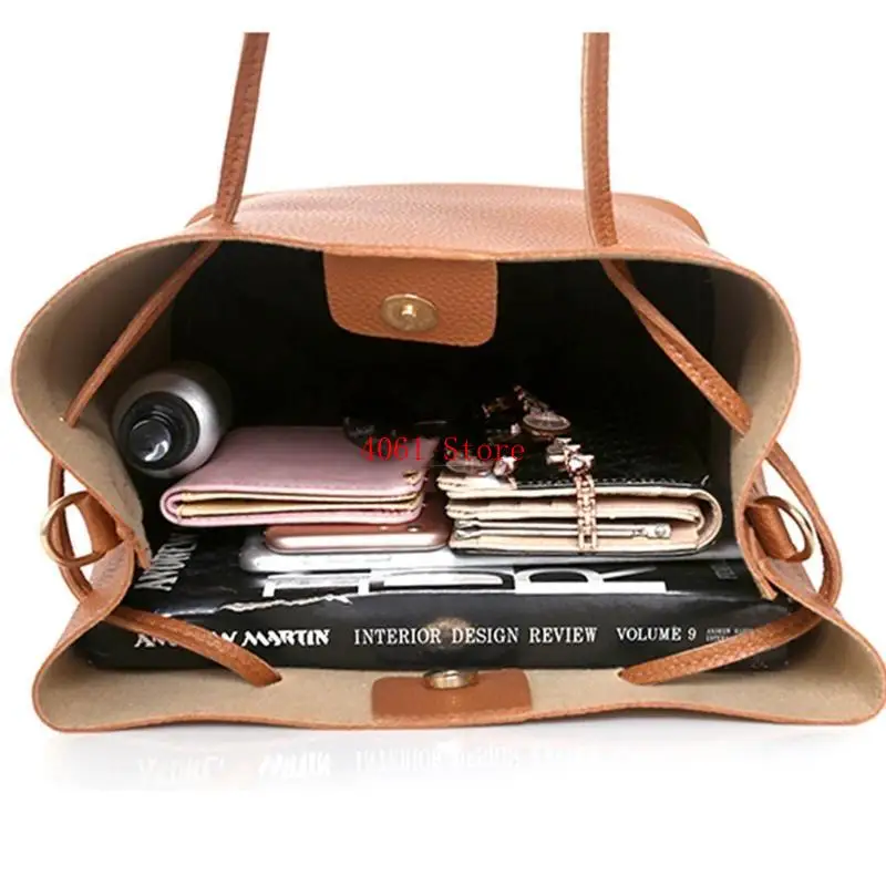 

4Pcs Women Bags Set Purse Shoulder Handbag Tote Satchel Bag Crossbody Card for Case Holder Wallet