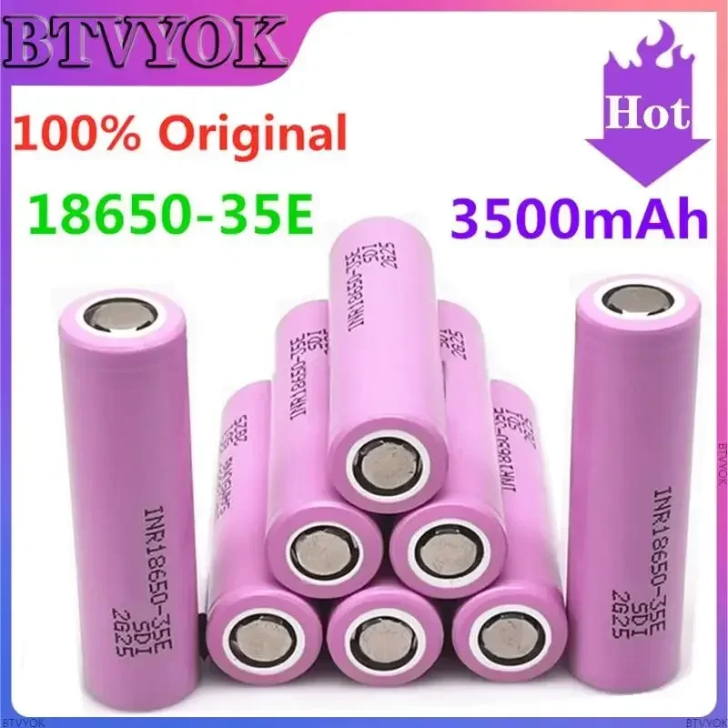 18650-35E INR original power 18650 lithium battery 3500mAh 3.7v for flashlights, laser pointers, and power tool battery assembly