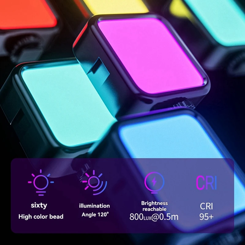 Мини RGB полноцветный заполняющий свет светодиодный портативный атмосферный видеосвет для зеркальных камер и видеокамер