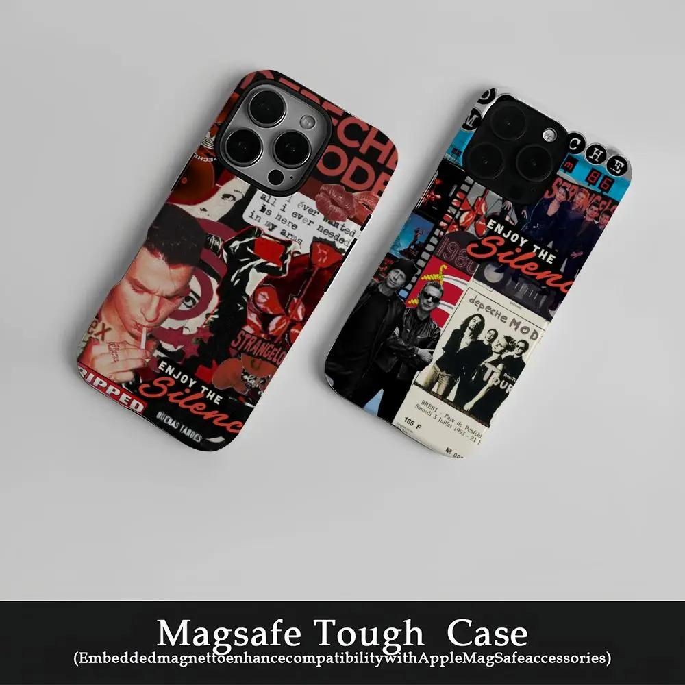 

D-DepecheS Modes Band Phone Case Film Korean INS For IPhone 16 15 14 13 12 11 Pro Max Plus Luxury Magnetic Double-layer Cover