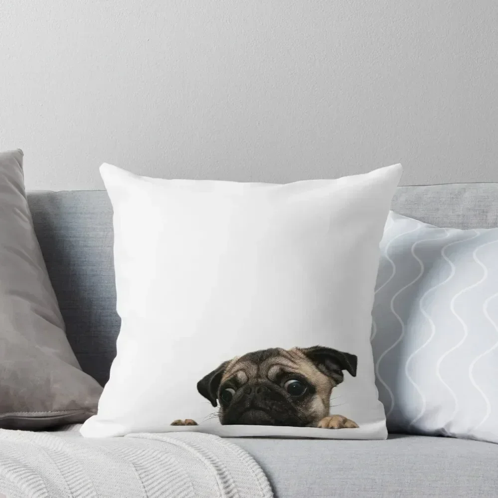 Worried Pug Throw Throw Pillow Pillow Cases christmas pillow case Pillows Aesthetic luxury throw covers