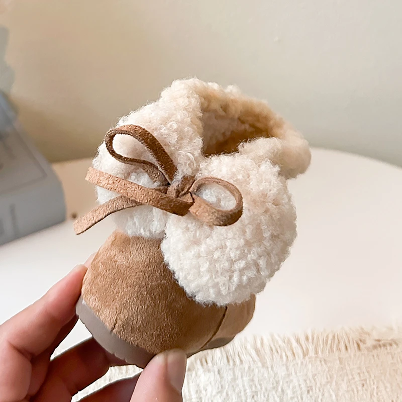 شتاء دافئ الأطفال الثلوج الأحذية الفتيان جديد في الهواء الطلق الأحذية الفتيات زائد فروي رشاقته حذاء من الجلد عدم الانزلاق الاطفال أحذية طالب الأحذية #6