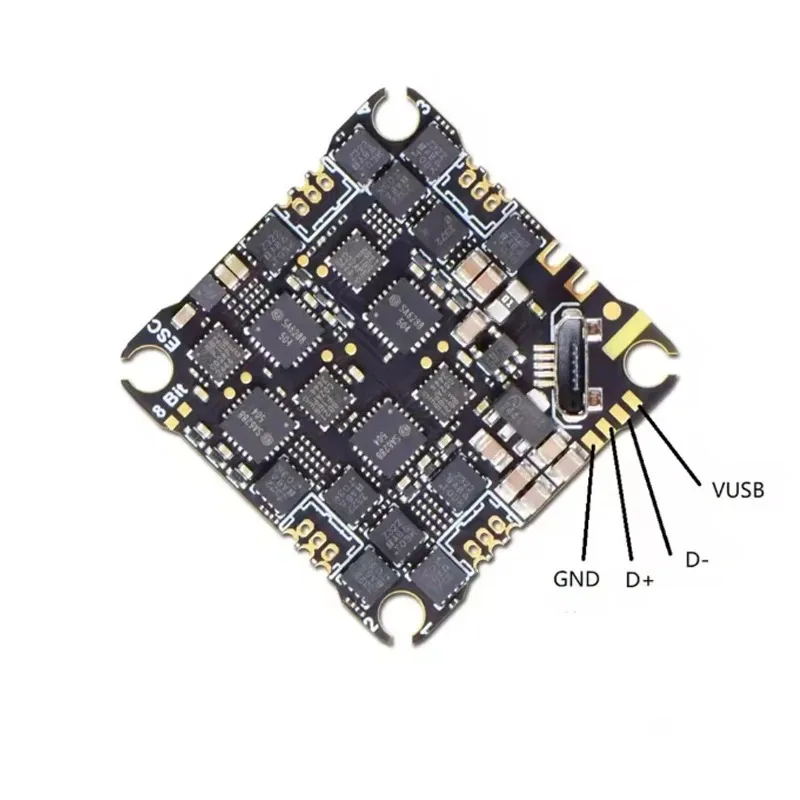 JHEMCU GHF435AIO V2 20A Flight Controller 2-4S with OSD Baro Blackbox Built-in ELRS 2.4G Receiver for RC FPV Freestyle Drone
