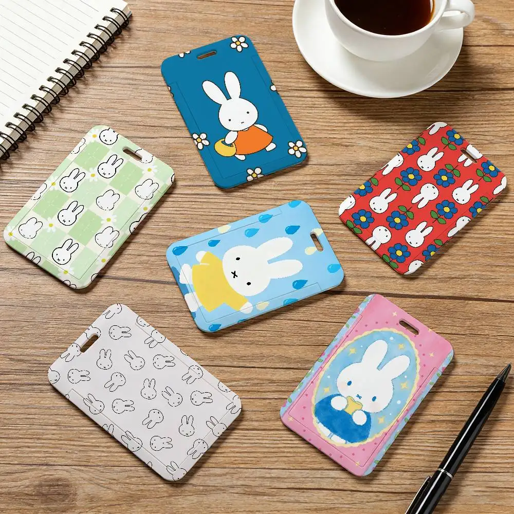 Niedlicher M-Miffy Kartenhalter mit Schlüsselband für Firmenmitarbeiter-Ausweise, Unisex ID-Namenskartenhalter, Bürobedarf