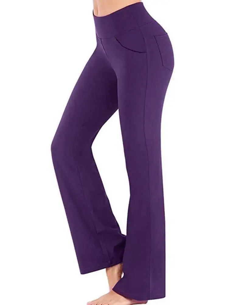 

Женские эластичные брюки для йоги с высокой талией, универсальные, прямого кроя, повседневные, из нейтральной ПВХ-ткани, Cleanfit, с яркими пайетками