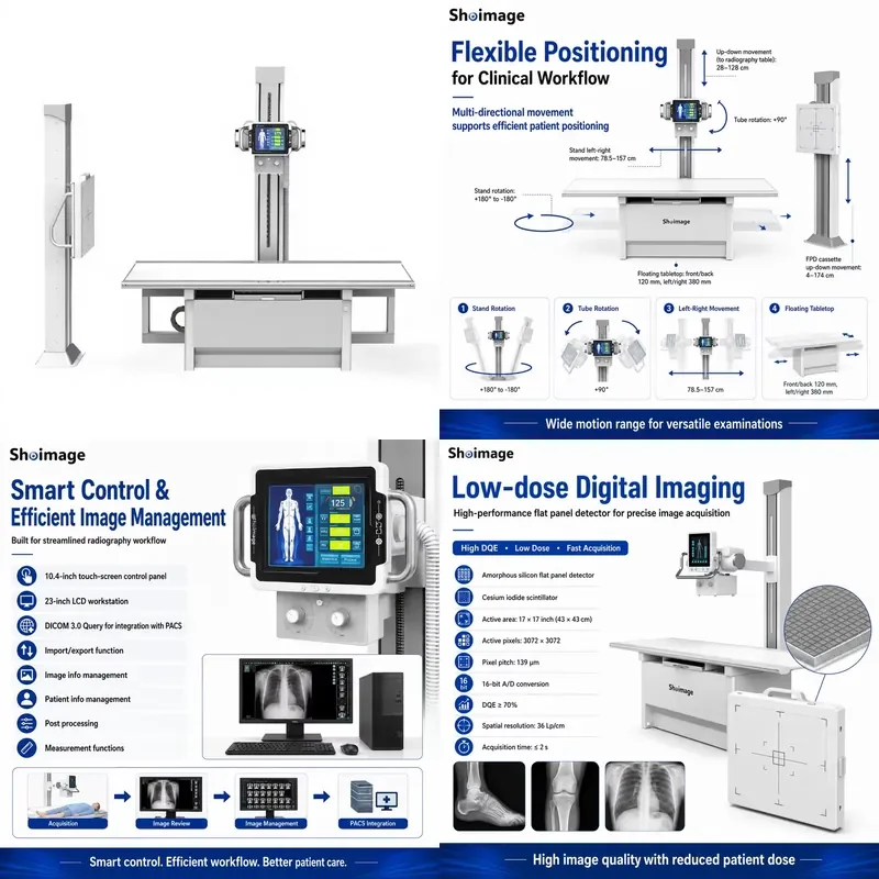 32KW 400MA Medical Floor-mounted Digital Radiography System DR Machine X-ray Sensor Machine for Hospital