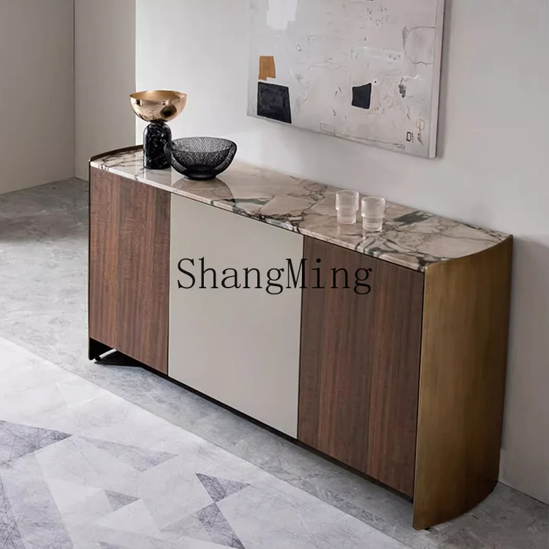 

FG light luxury marble dining side cabinet, living room entrance, modern minimalist modern decorative locker