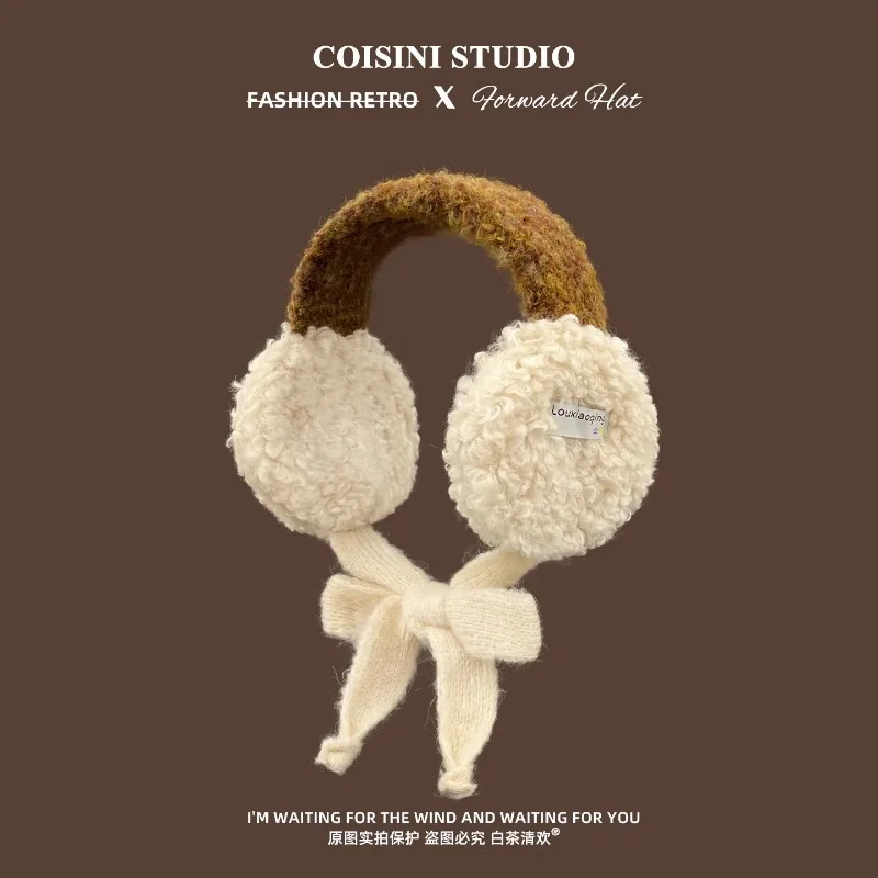 الكورية Ins المتناقضة اللون الأشرطة غطاء للأذنين للنساء الشتاء موضة تنوعا الحرارية واقيات الأذن أفخم البلوز القبعات