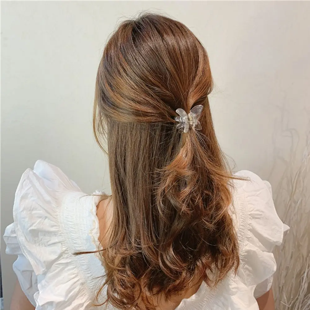 Accesorios para el cabello para niñas, Mini pinzas de cangrejo transparentes de mariposa, tocado, pinzas para el cabello de mariposa, garra para el cabello