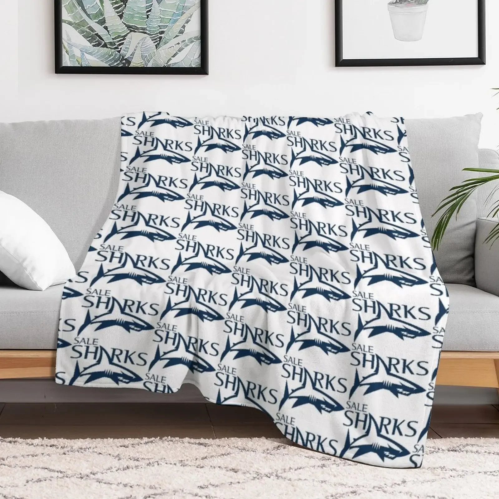 Sale Sharks Icon Throw Blanket Ultra Soft Flannel Fleece Blanket for All Seasons