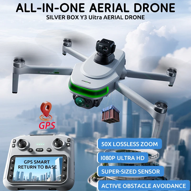 

Y3 Uitra Drone 1080P HD Camera WIFI GPS Obstacle Avoidance Touch Screen FPV Brushless EIS Electronic RC Quadcopter Toy P31 Drone