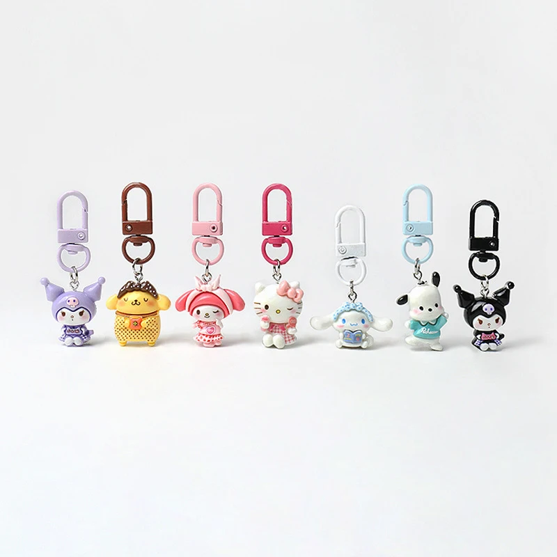 Anime dos desenhos animados sanrio resina olá kitty sorvete chaveiro mochila pingente kuromi melodia cinnamoroll kawaii presente decorativo