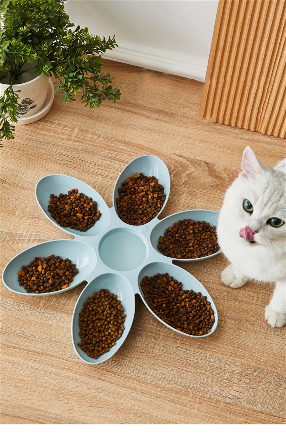 Katzenschüssel, Mehrfach-Katzenblütenförmige Futterschüssel, Spezial-Milchschüssel für Babykatzen, Multifunktionale Katzen- und Hundefutterschüssel, Verbesserte Tierfutterzeit – Detail 1