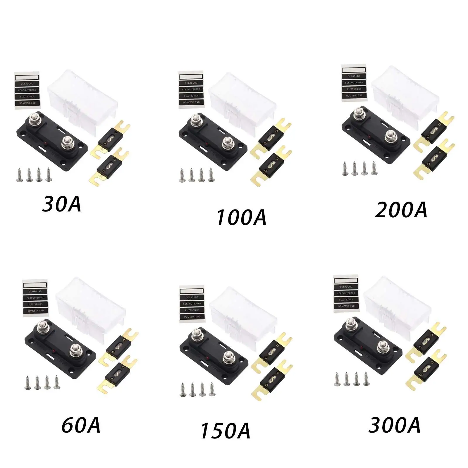 Anl Fuse Holder Set and Fuses M8 Stud with Indicator Light Replace Parts Fuse Box for Truck Car Automotive Boat Vehicles