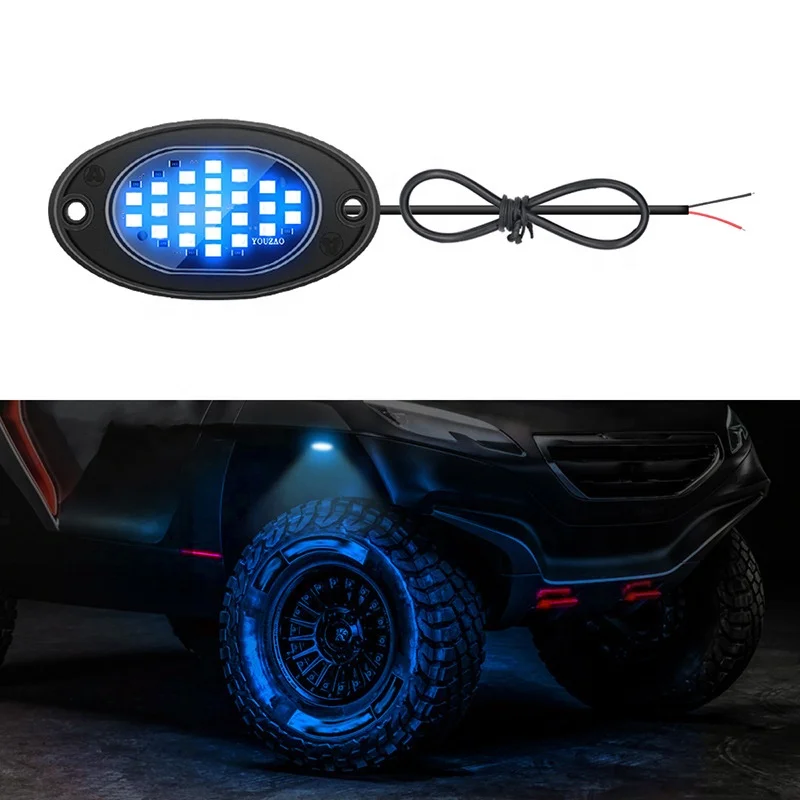 Tech Led Rock Lights 12V Exterior Auto Lighting Single Color Waterproof Underbody Chassis Light