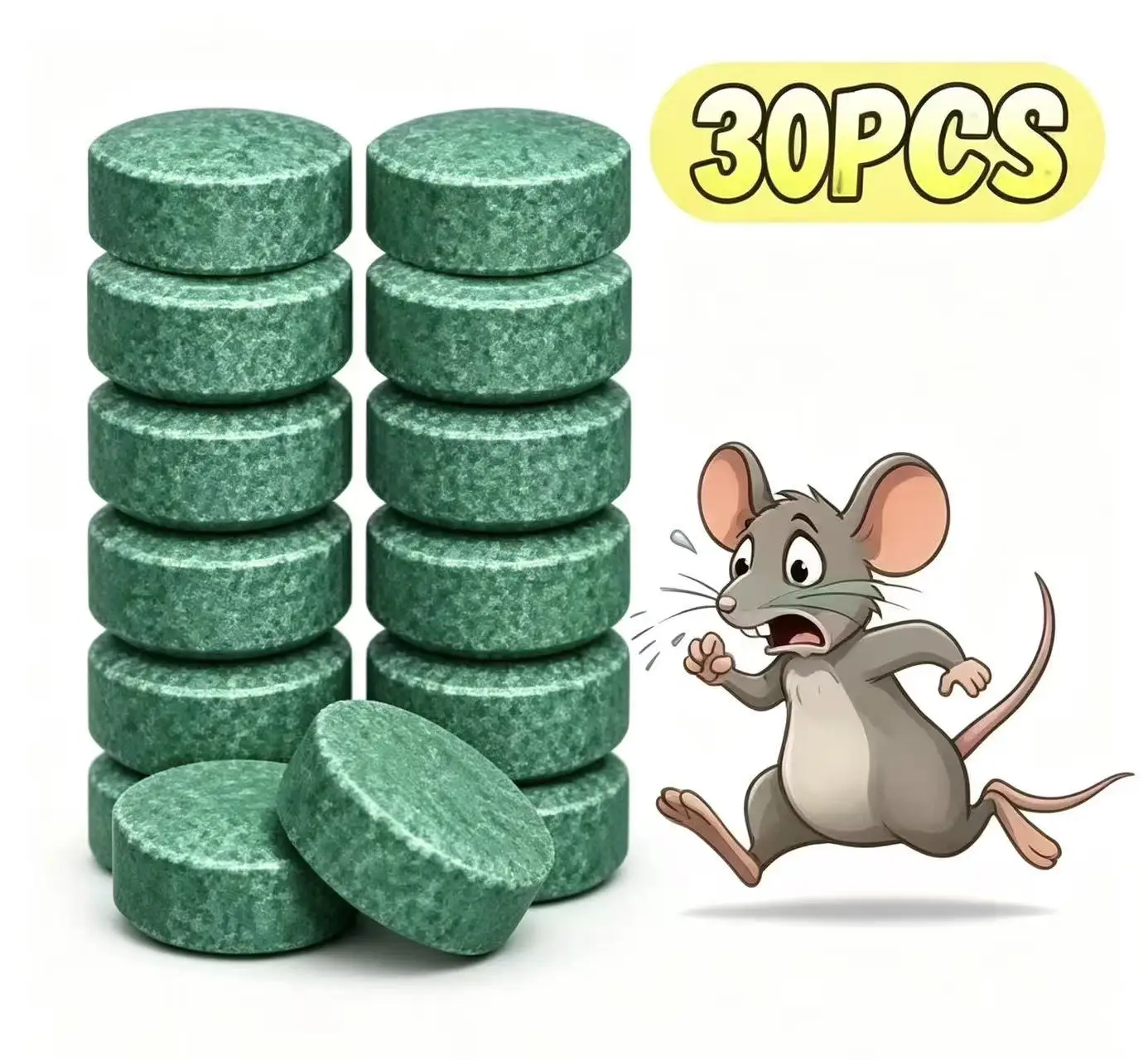 30pcs Strong Smell Rat Repellent Pill Insect Repellent Pill Humane Deterrent Non Toxic Long Lasting Home Kitchen Garage Pest Con
