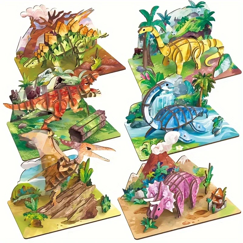 Kreatives 3D-Holzpuzzle-Tiermodell, DIY-Montage, pädagogisches Geschenk für Kinder