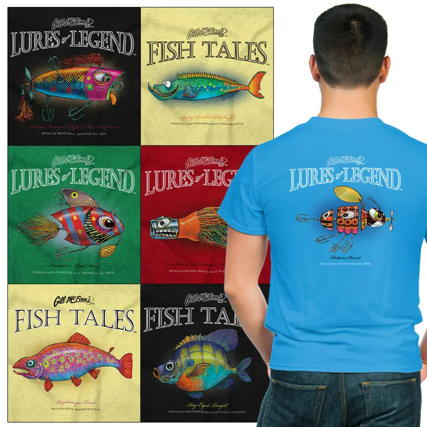 

Fashion Fishing All Kinds Fish & All Kinds Lure Printed Angler Gift T-Shirt. Summer Cotton Short Sleeve O-Neck Men's T Shirt New