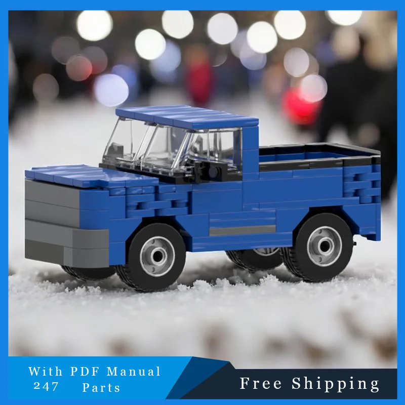 247 Parts Hot Selling MOC Exquisite Blue City Truck Modular Building Blocks Model Kids Education DIY Assembly Toy Festival Gift