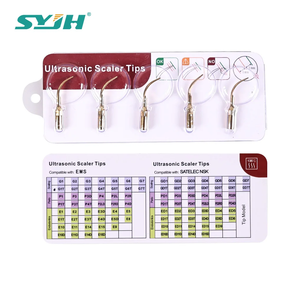 

1/5 шт., стоматологическая ультразвуковая машина для чистки зубов, режущая головка, скалер, золотые наконечники для EMS, наконечник для скалера, перидонтия, эндодонтия