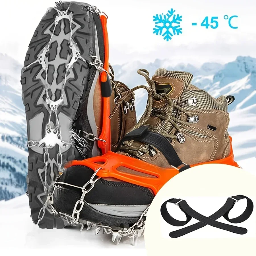 19 Stainless Steel Pointed Mountain Climbing Claws, Ice Claws, Anti Slip Shoe Claws, Snow Claws, Suitable for Both Women and Men