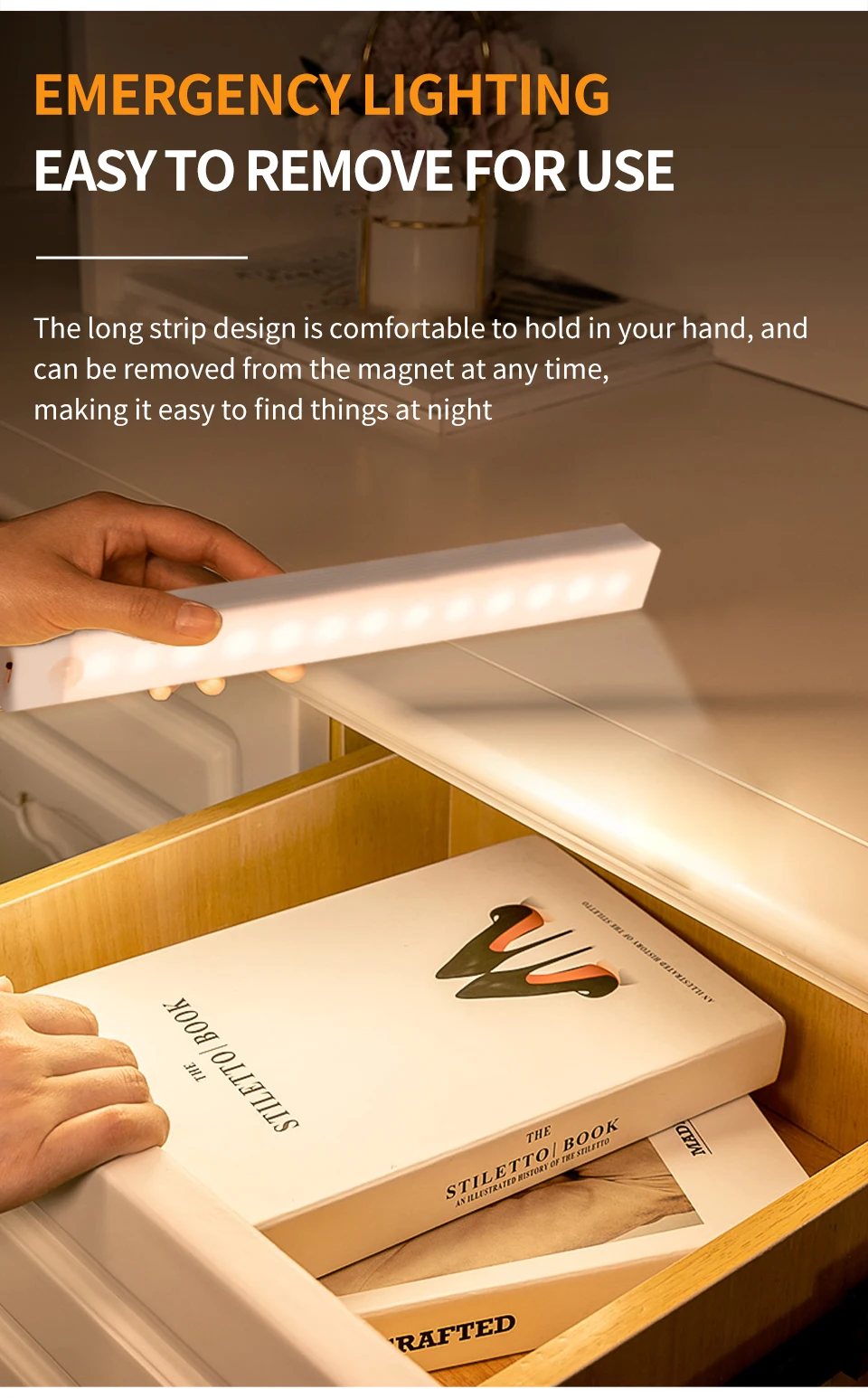 Motion Sensor Light Wireless LED Night Light Rechargeable Night Lamp Closet Cabinet Wardrobe Lamp Kitchen Staircase Backlight