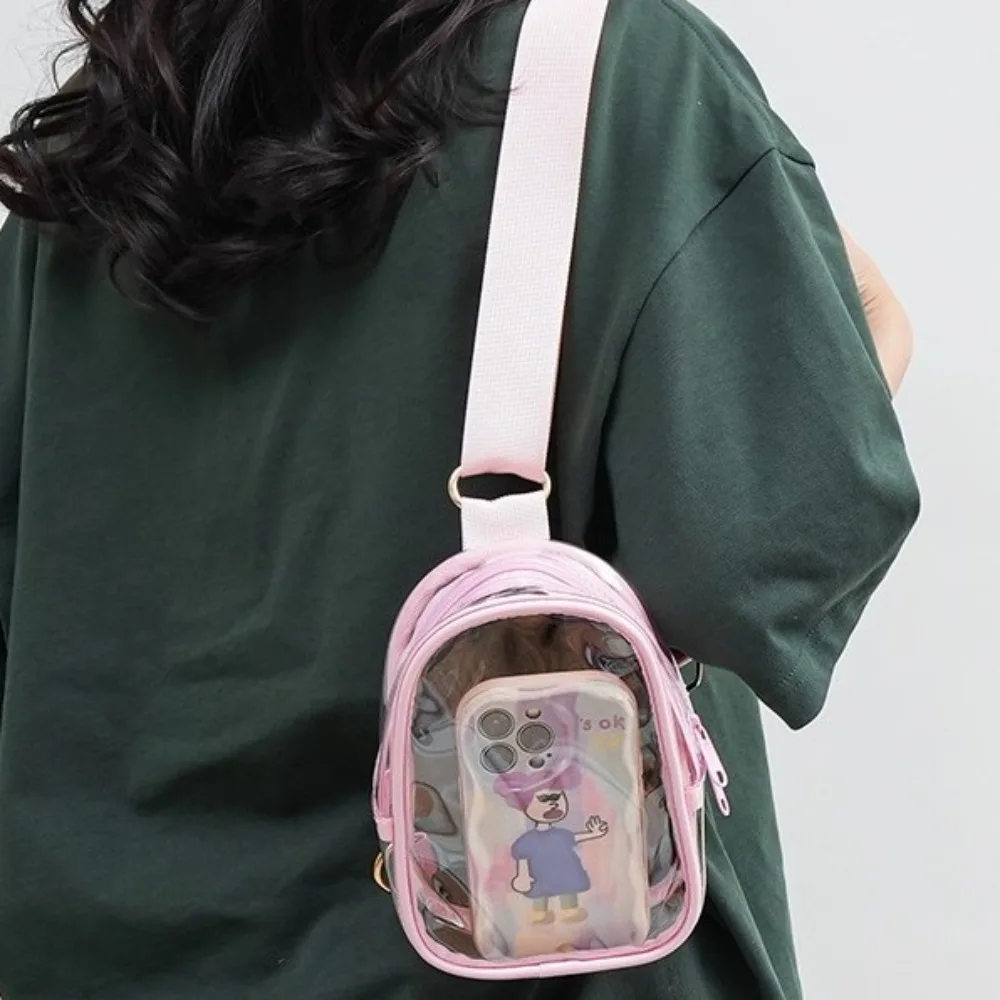 

PVC Couple Clear Shoulder Bag Waterproof Korean Style Transparent Crossbody Bags Summer Storage Doll Go Out Bag