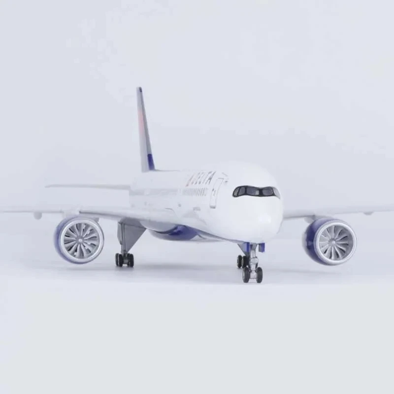 1/142 Scale 47CM Airplane 350 A350 Delta Airline Model LED Light & Wheel Landing Gear Plastic Resin Plane Model Toy