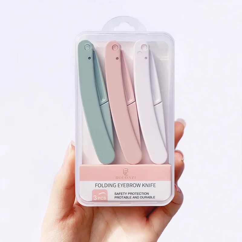 Safety Folding Eyebrow Trimmer Non Electric Eyebrow Remover for Girl Beginner Replaceable Blade Cosmetic Accessories Makeup Tool